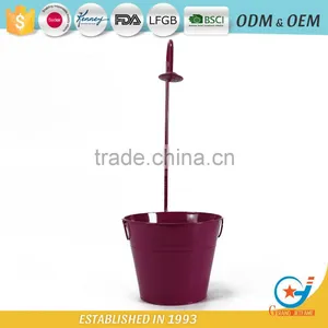 10 Inch Garden Iron and Zinc Powder Coated Wedding Buckets Flowers Metal Planter Bucket thumbnail-1