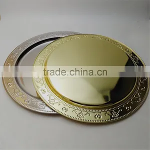 Cheap Wholesale Wedding Gold Silver Beaded Charger Plates thumbnail-6