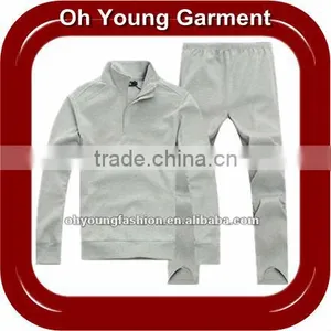 Wholesale Cheap French Terry Plain Long Sleeve Stand-up Collar Hoody Suit for Men Sweatshirt With Zipper thumbnail-1