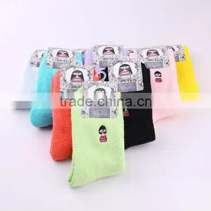 New Winter Circle Yarn Ugly Doll Stockings Embroidery Socks With Thick Warm Cotton Napped Hosiery thumbnail-1