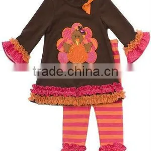 Girls Thanksgiving Outfit Tunic & Pink Legging Set Preorder thumbnail-1