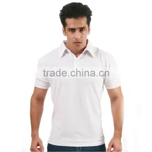 Fashion Men's Bulk White Plain Stand Neck T-shirt Shirt for Men Polo thumbnail-1