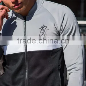 Fashion Style Mens 100% Polyester Baseball Jacket Full Zipper Tracksuit Top Panel Raglan Long Sleeve Hoodie Jacket thumbnail-2