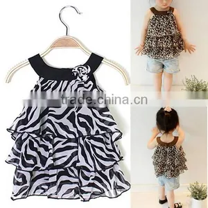 Baby Girl Summer Chiffon Leopard/Zebra Sleeveless Party Birthday Gift Dress SV002245 thumbnail-1