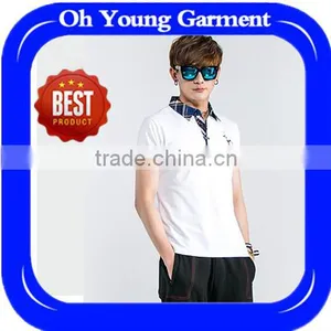 Mens White Polo Shirt With Colorful Neck 100% Soft Cotton Polo Shirts Embroidery Whelesale Cheap White Tshirt From China thumbnail-1