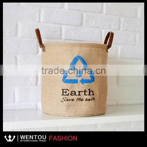 New Green Activists Monogrammed Burlap Basket thumbnail-2