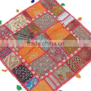 Handmade Decorative Pillow Case Lounge Floor Novelty Square Sari Cushion thumbnail-1