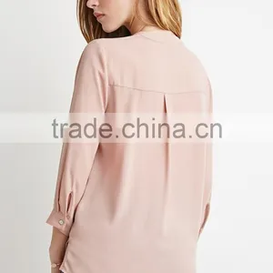 3/4 Sleeves Unlined Semi-sheer Cotton Sarees Blouse Designs for Fashion Woman Blouses thumbnail-6