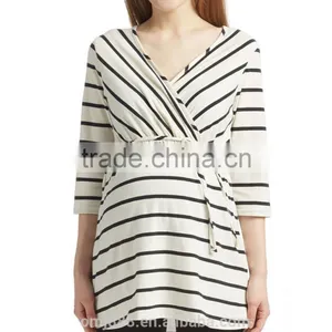2017 Dongguan Women Summer Latest Designer v Neck Maternity Blouses thumbnail-1