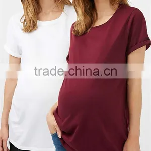 Wholesale Plain Pregnant Women t Shirt Maternity Clothes thumbnail-1