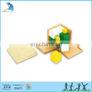 Preschool Wooden Educational Montessori Material EN71 Mathematic Toy Power of 2 Cube thumbnail-1