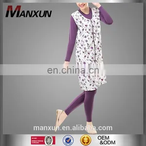 Three Pieces Muslim Swimming Suits With Vest Outwear Islamic Swimwear Design thumbnail-1