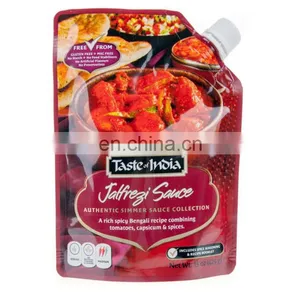 Custom Coloring Printing Plastic Packaging Bag Tasted Sauce Pouch Plastic Spout for Food With High Quality thumbnail-1