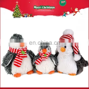 2016 Christmas Promotional 20cm Custom Soft Toy Plush Penguin Toy With Hat and Scarf thumbnail-1