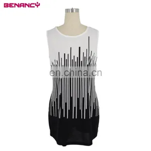 European Design Summer Long Solid Cardigan Roll Up Sleeve With the Vest Printed Dress Women's Set Suit Dress thumbnail-6