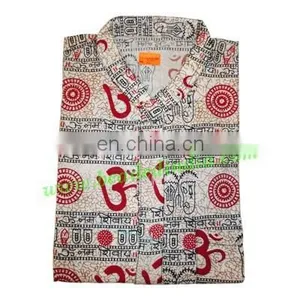 Half Sleeve Long Yoga Kurta in Cotton, Size : Chest 120 x Height 104 x Sleeve 25 Centimeters. thumbnail-2