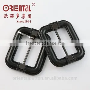 Fashion Black and Gunmetal Combined Belt Buckle thumbnail-1
