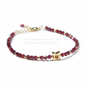 3.5mm Garnet Bracelet Natural Stone thumbnail-1