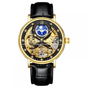 KINYUED J055 Skeleton Brand Luminous Automatic Watch Mechanical thumbnail-1