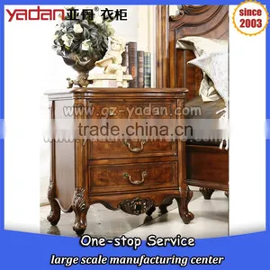 Ancestral 3 Drawers Bedside Cupboard Home Bedroom Table Night Handmade Carving thumbnail-5