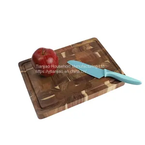 Acacia Wood Mini Cutting Board Rectangle End Grain Butcher Block Wooden Kitchen Chopping Board thumbnail-5