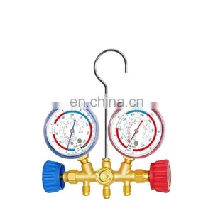 CT-536 C Brass Manifold Gauge Set HVAC Refrigeration System Auto Air Conditioner AC Charging R134A R22 R12 R502 Manifold Gauge thumbnail-1