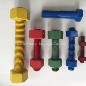 Colorful PTFE Coated Double Ended Bolt Full Thread Standard / Non Standard thumbnail-2