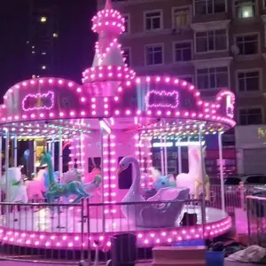 Plastic Horse Toy Ride Kids Machine Electric For Children Amusement Vintage Carousel thumbnail-2