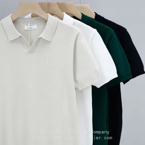 High Quality Custom Logo Golf Polos T Shirt Oversize Vintage Short Sleeve Solid Color Blank Polo Shirts thumbnail-3