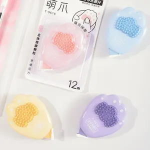 OEM Customized Correction Tape Cat Paw Shape Office and Student 5mm*12m Cute Pad for Finger Rubbing Colourful White-out Tape thumbnail-5