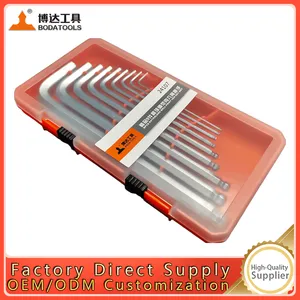 Industrial-grade Ball-end Hexagonal Wrench Set 1.5-10mm Extended L-shaped 9-piece Set of Screw Wrenches for Wholesale and Customization thumbnail-1
