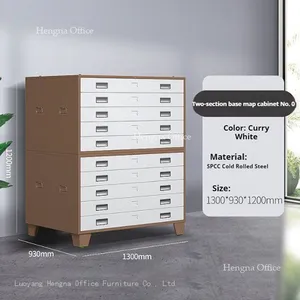 Architectural Plan Chest for Design Institutes - Stackable Steel Blueprint File Cabinet With Cold Rolled Steel & Smooth Casters thumbnail-5