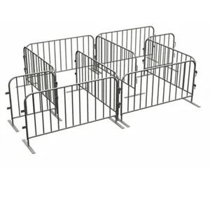 HT-FENCE Temporary Pedestrian Heavy Duty Crowd Control Steel Barricade Crowd Control Barriers Metal Interlocking Barricade thumbnail-1