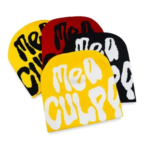 Colorful Jacquard Knit Beanie Hat Soft Warm Stretch Winter Skull Cap Custom Knitted Headwear thumbnail-1