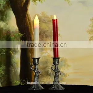 Ivory Wax Led Moving Flame Battery Powered Taper Candles thumbnail-1
