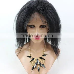Hot Selling 100% Human Hair Italian 8 Inch Yaki Full Lace Wigs Natural Hair Wig for Men Short Brazilian Hair Full Lace Wig Most Popular thumbnail-3