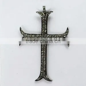 Men's Lord's Prayer Cross Diamond 925 Sterling Silver Pendant, Silver Jewelry India, Handmade Silver Jewelry thumbnail-2