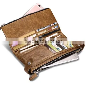 Icarer Luxury Classical Zipper Real Leather Handbag Wallet With Card Slot MT-5592 thumbnail-5