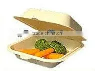 Eco-friendly Microwavable Bagasse Pulp Hamburger Box thumbnail-1