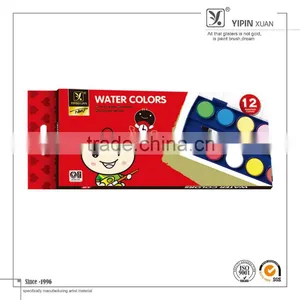 12 Colors Round Dry Water Color Paint Set thumbnail-1