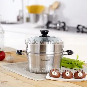 2016 New Arrival Japanese Steamer Pot&800W Stainless Steel Food Steamer& Pure Colour Food Cookware Quality Choice thumbnail-1