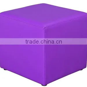 Faux Leather Round Ottoman for Home Living Room Under Mail Order thumbnail-3