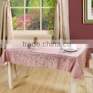 2016 Hot Sale High Quality Round Polyester Jacquard Table Cloth for Wedding Banquet thumbnail-1