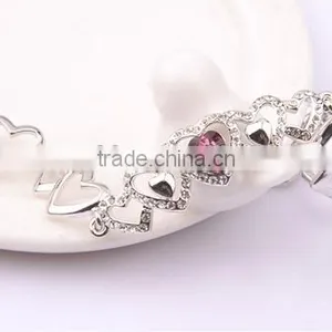 Luxy Heart Shape Bracelet,AB Rhinestone Bracelet For Women thumbnail-2