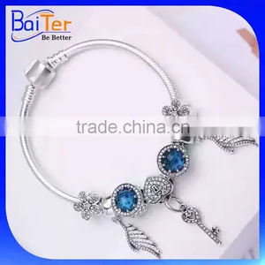 Custom Wholesale Antique European Style Snake Chain 925 Sterling Silver Vintage Bead Charm Bracelet For Women thumbnail-2