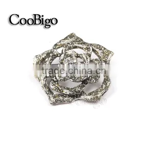 Fashion Jewelry Popular Colorful Glitter Powder Flower Rhinestone Brooches Pin Wedding Party Girl Gift Apparel Accessories thumbnail-3