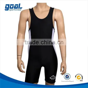 Sublimation Black Spandex Wrestling Singlets Lycra Material thumbnail-1