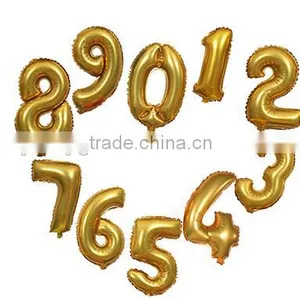 Middle Size 30 Inch Number Balloon Shiny Gold Color Foil Balloons for Party Decoration Globos thumbnail-1