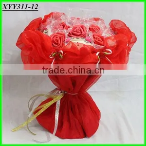 Hot Sale Red Plush Flower Bouquet thumbnail-1
