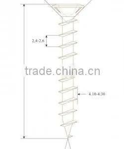 PVC Window Screw With Countersunk Head, Stainless Steel thumbnail-1
